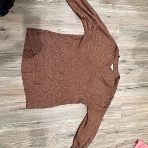 American Eagle Outfitters Brown V-Neck Sweater